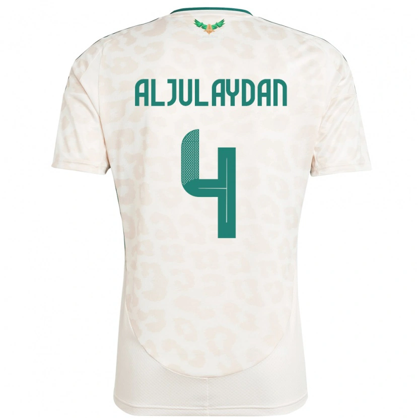 Danxen Hombre Camiseta Arabia Saudita Ahmed Aljulaydan #4 Blanco 2ª Equipación 24-26 La Camisa México
