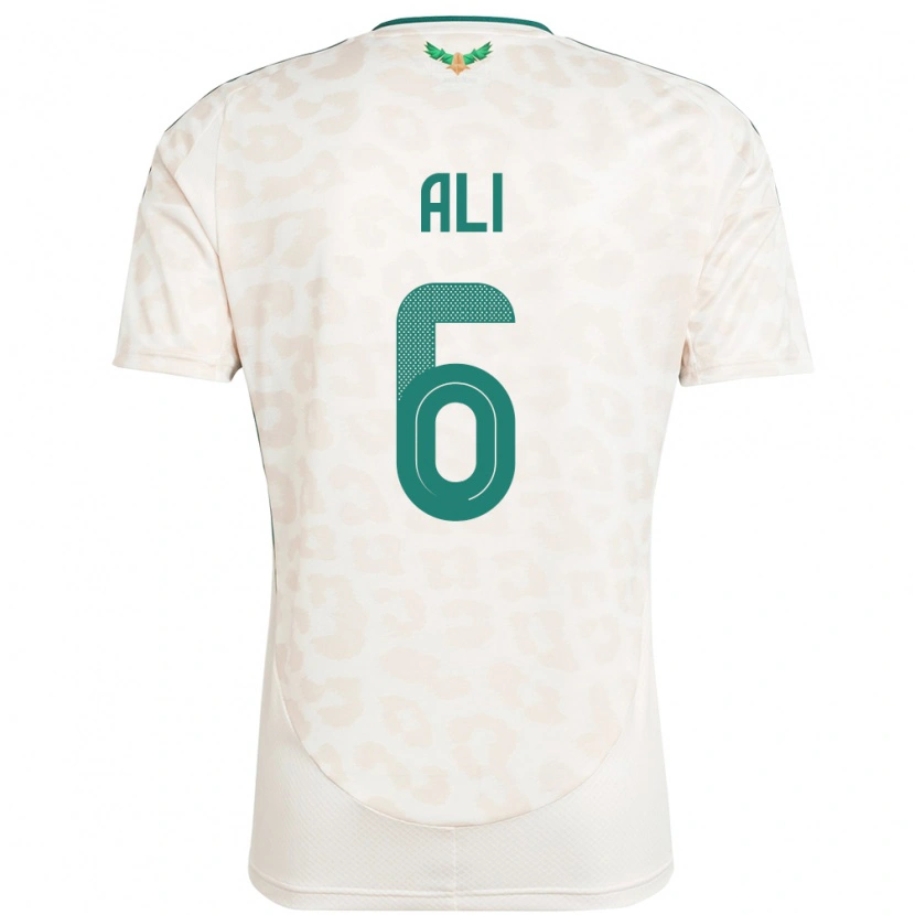 Danxen Hombre Camiseta Arabia Saudita Amjad Ali #6 Blanco 2ª Equipación 24-26 La Camisa México