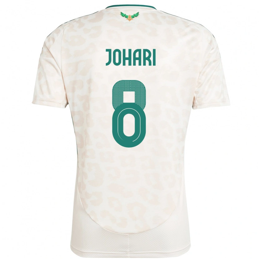Danxen Hombre Camiseta Arabia Saudita Layan Johari #8 Blanco 2ª Equipación 24-26 La Camisa México