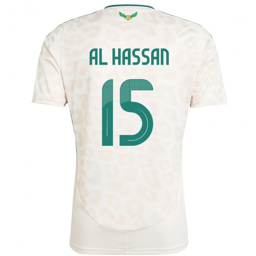 Danxen Hombre Camiseta Arabia Saudita Ali Al Hassan #15 Blanco 2ª Equipación 24-26 La Camisa México