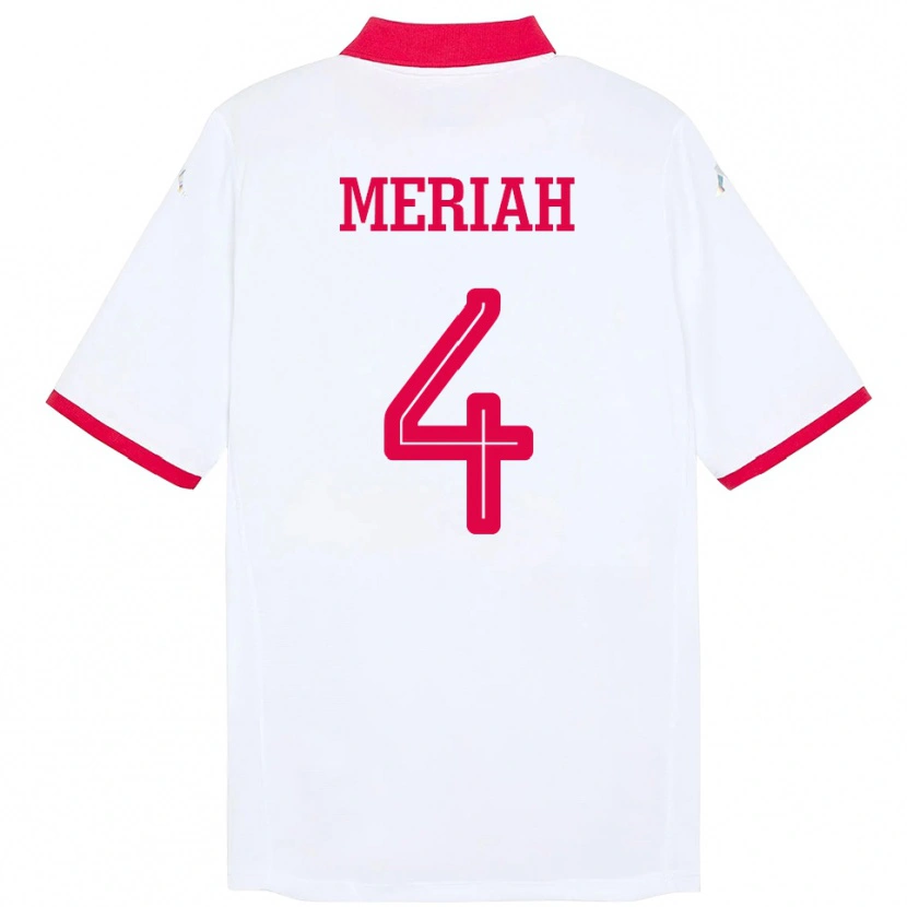 Danxen Hombre Camiseta Túnez Yassine Meriah #4 Blanco 2ª Equipación 24-26 La Camisa México