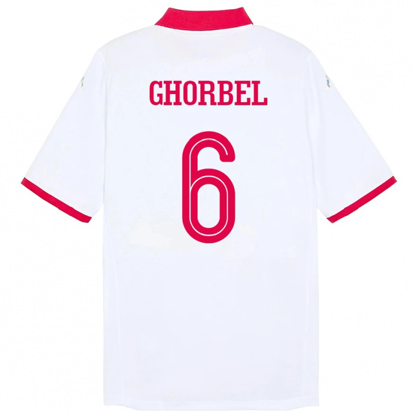 Danxen Hombre Camiseta Túnez Mahmoud Ghorbel #6 Blanco 2ª Equipación 24-26 La Camisa México