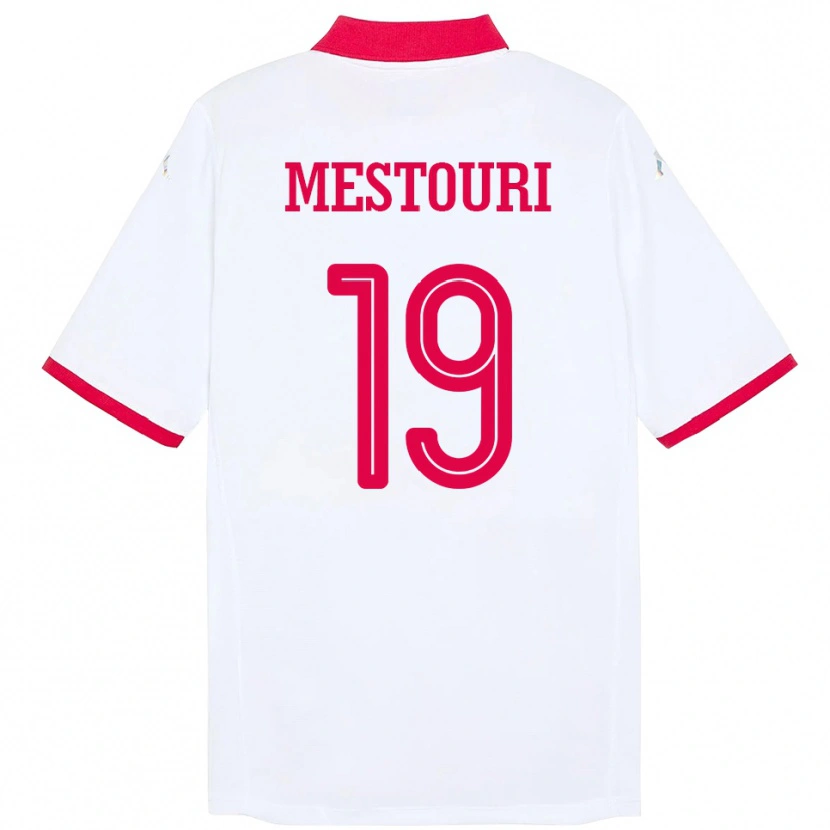 Danxen Hombre Camiseta Túnez Hazem Mestouri #19 Blanco 2ª Equipación 24-26 La Camisa México