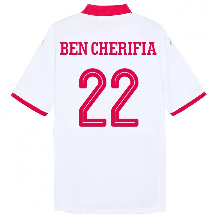 Danxen Hombre Camiseta Túnez Moez Ben Cherifia #22 Blanco 2ª Equipación 24-26 La Camisa México