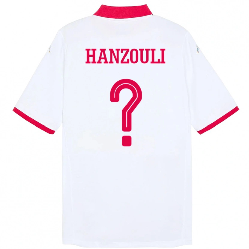 Danxen Hombre Camiseta Túnez Oussema Hanzouli #0 Blanco 2ª Equipación 24-26 La Camisa México