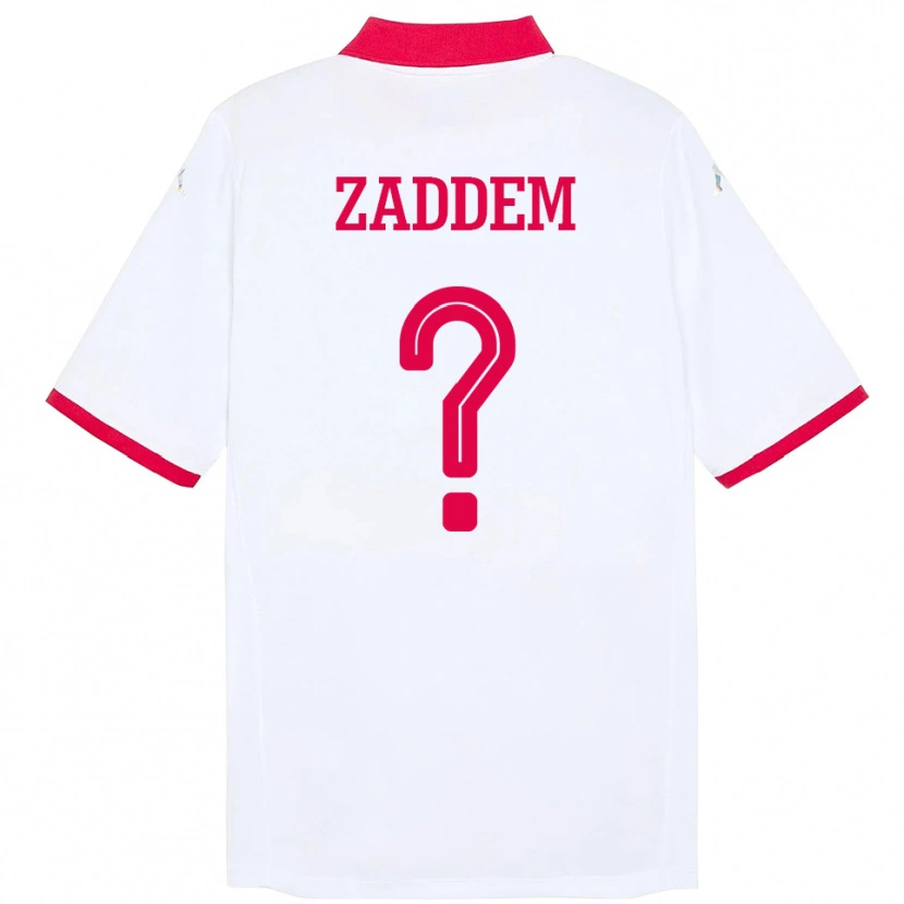 Danxen Hombre Camiseta Túnez Mootez Zaddem #0 Blanco 2ª Equipación 24-26 La Camisa México