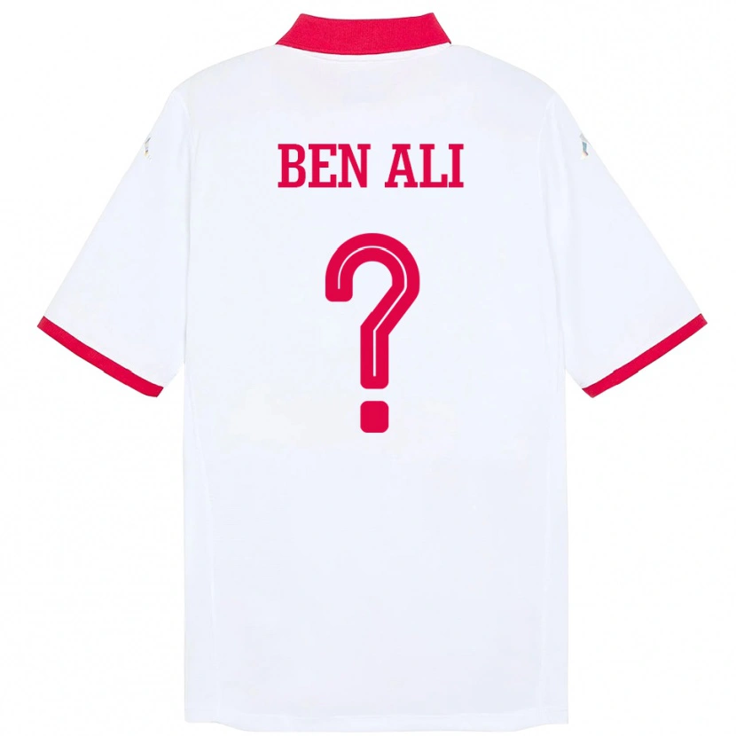 Danxen Hombre Camiseta Túnez Omar Ben Ali #0 Blanco 2ª Equipación 24-26 La Camisa México