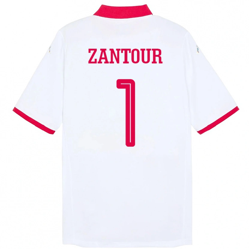 Danxen Hombre Camiseta Túnez Ishak Zantour #1 Blanco 2ª Equipación 24-26 La Camisa México