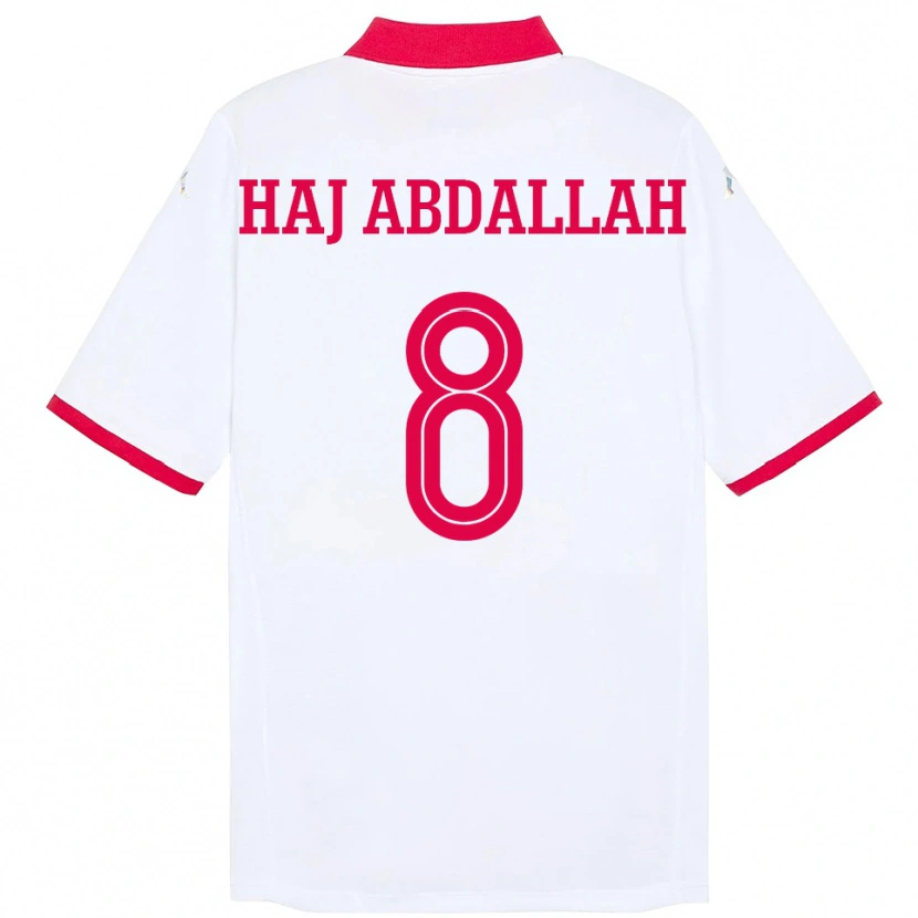 Danxen Hombre Camiseta Túnez Saifedine Haj Abdallah #8 Blanco 2ª Equipación 24-26 La Camisa México