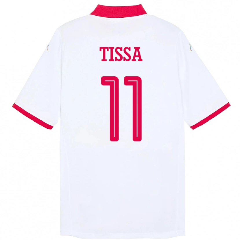 Danxen Hombre Camiseta Túnez Wassim Tissa #11 Blanco 2ª Equipación 24-26 La Camisa México