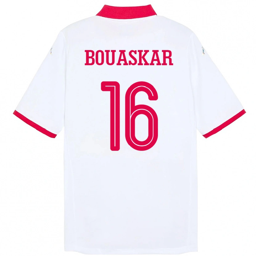 Danxen Hombre Camiseta Túnez Slim Bouaskar #16 Blanco 2ª Equipación 24-26 La Camisa México