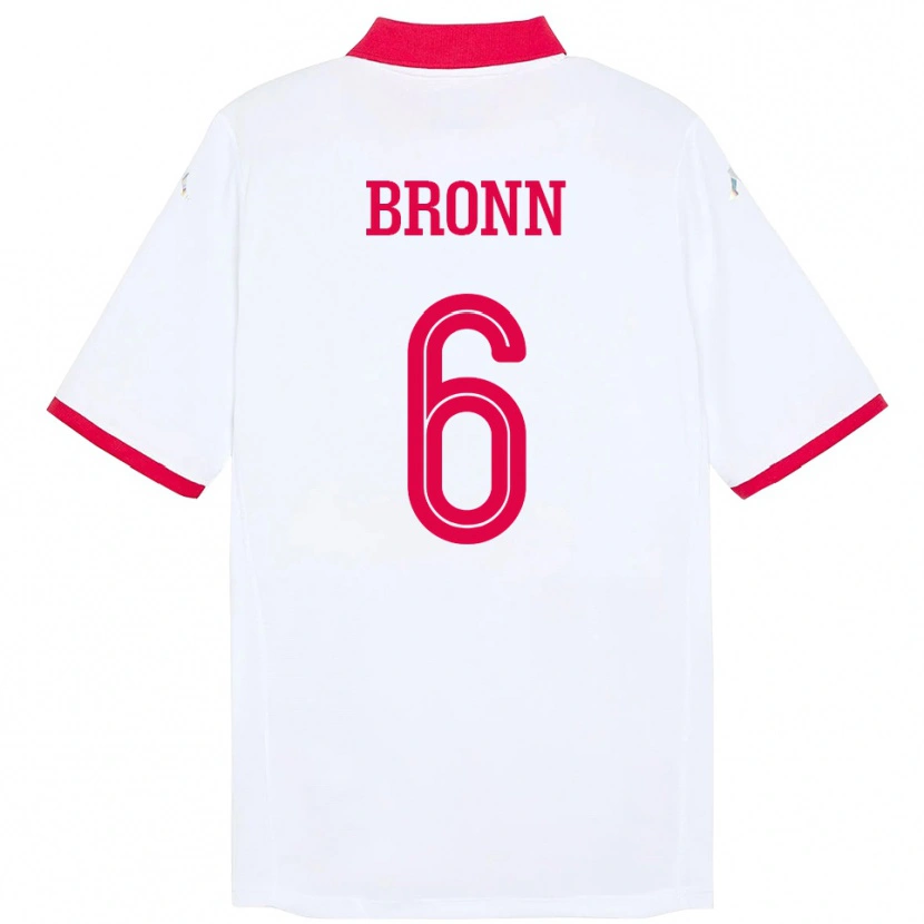 Danxen Hombre Camiseta Túnez Dylan Bronn #6 Blanco 2ª Equipación 24-26 La Camisa México