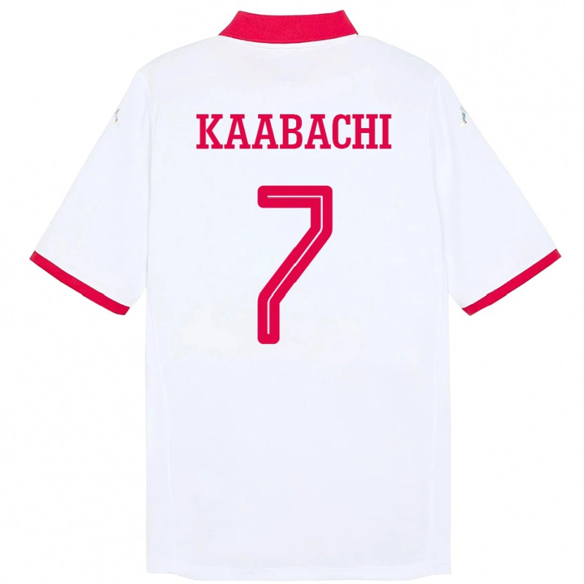 Danxen Hombre Camiseta Túnez Ella Kaabachi #7 Blanco 2ª Equipación 24-26 La Camisa México