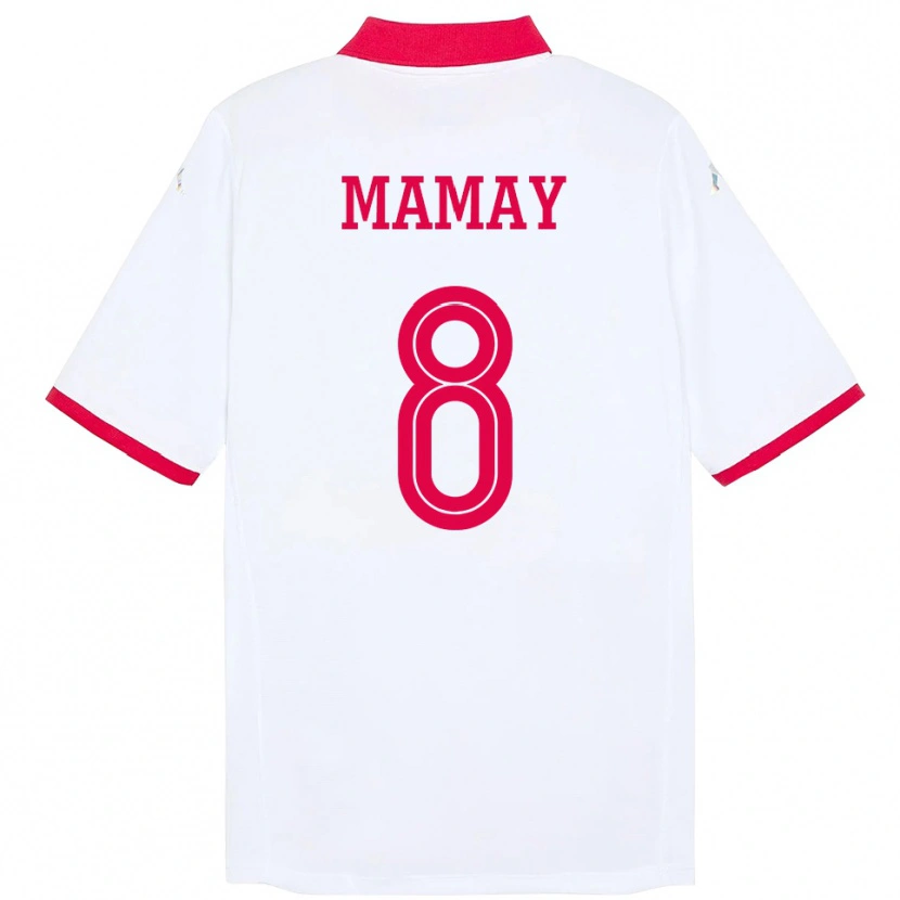 Danxen Hombre Camiseta Túnez Sabrine Mamay #8 Blanco 2ª Equipación 24-26 La Camisa México