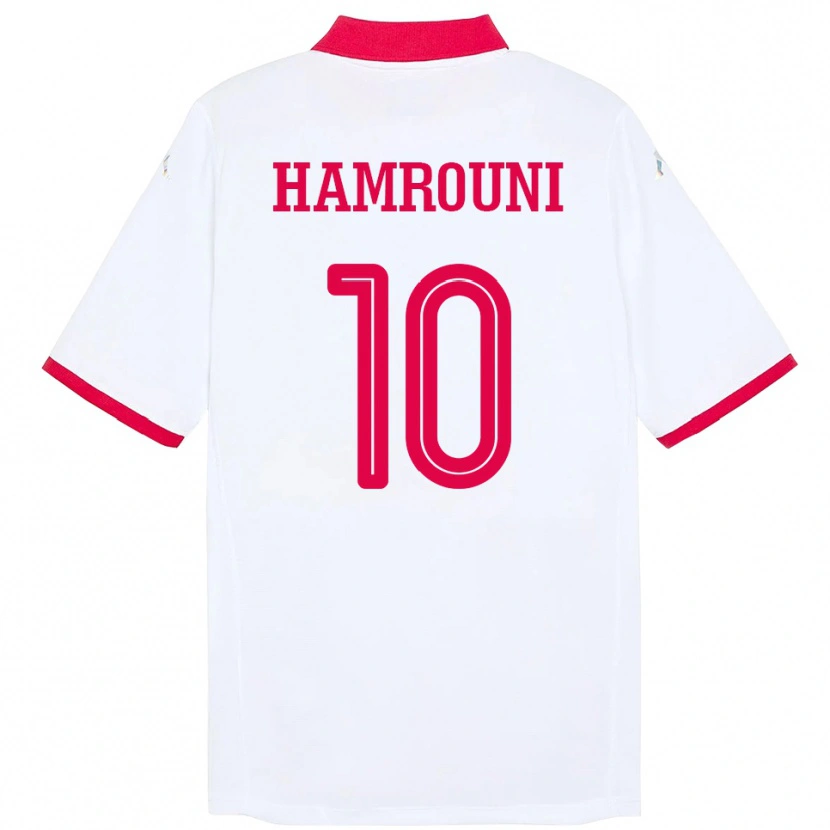 Danxen Hombre Camiseta Túnez Rayen Hamrouni #10 Blanco 2ª Equipación 24-26 La Camisa México
