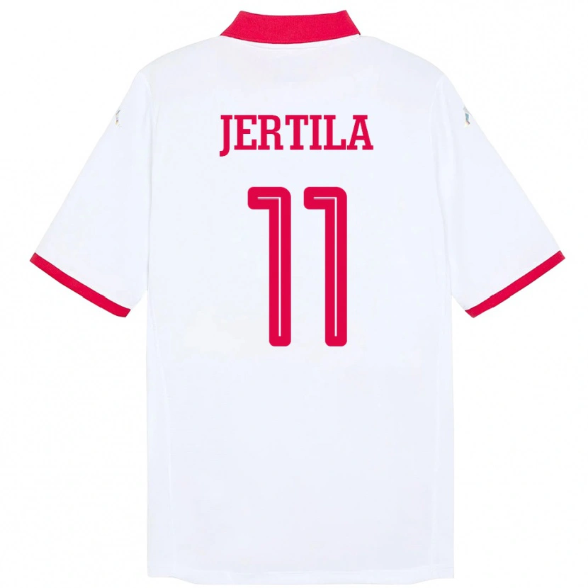 Danxen Hombre Camiseta Túnez Hedi Jertila #11 Blanco 2ª Equipación 24-26 La Camisa México