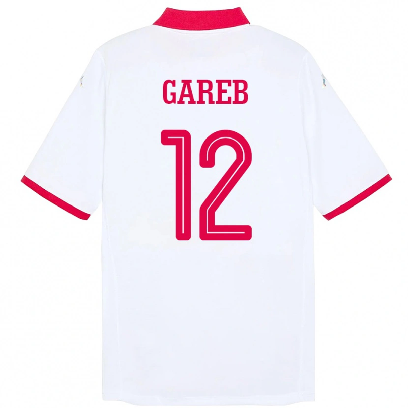 Danxen Hombre Camiseta Túnez Adem Gareb #12 Blanco 2ª Equipación 24-26 La Camisa México