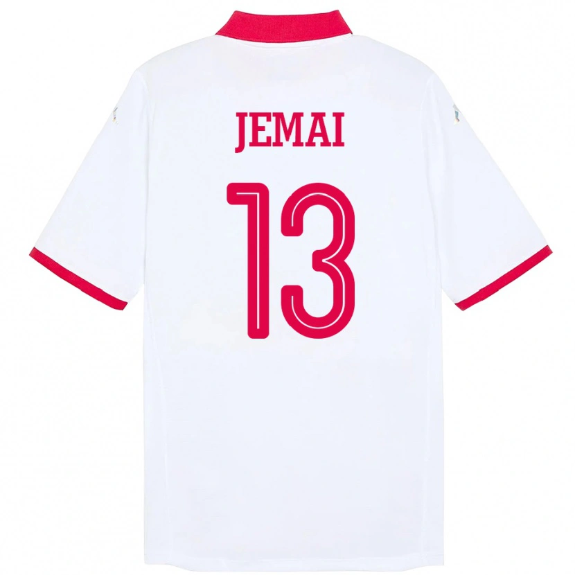 Danxen Hombre Camiseta Túnez Yasmine Jemai #13 Blanco 2ª Equipación 24-26 La Camisa México