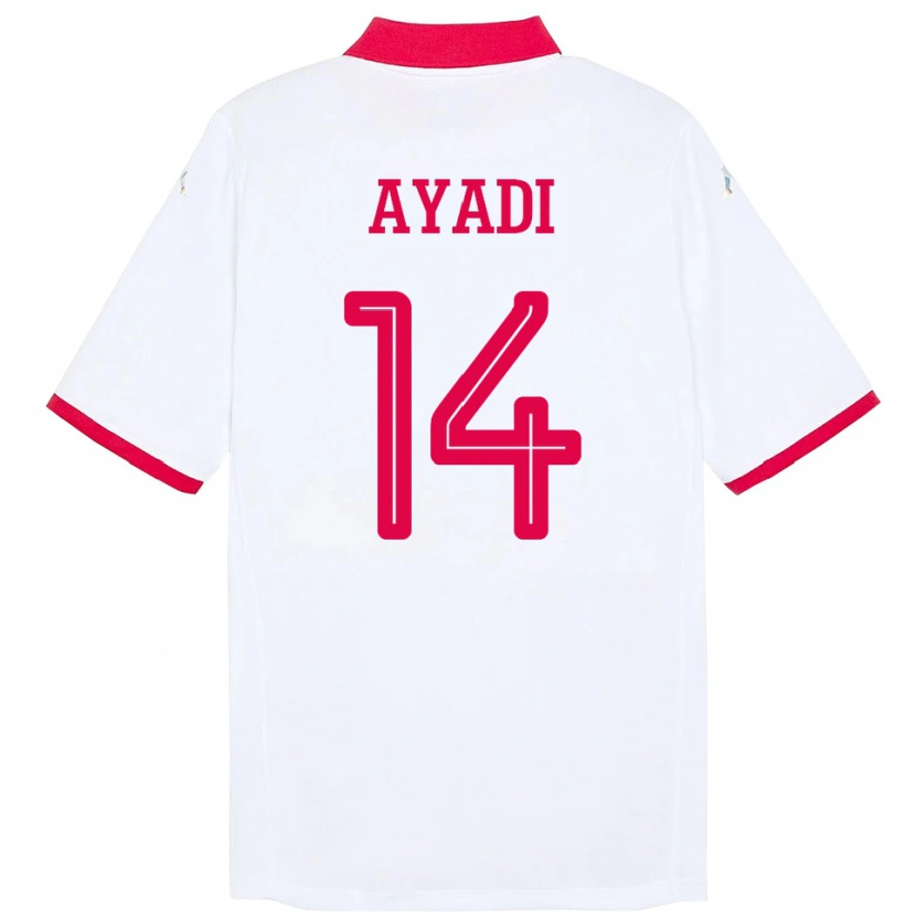 Danxen Hombre Camiseta Túnez Ghada Ayadi #14 Blanco 2ª Equipación 24-26 La Camisa México