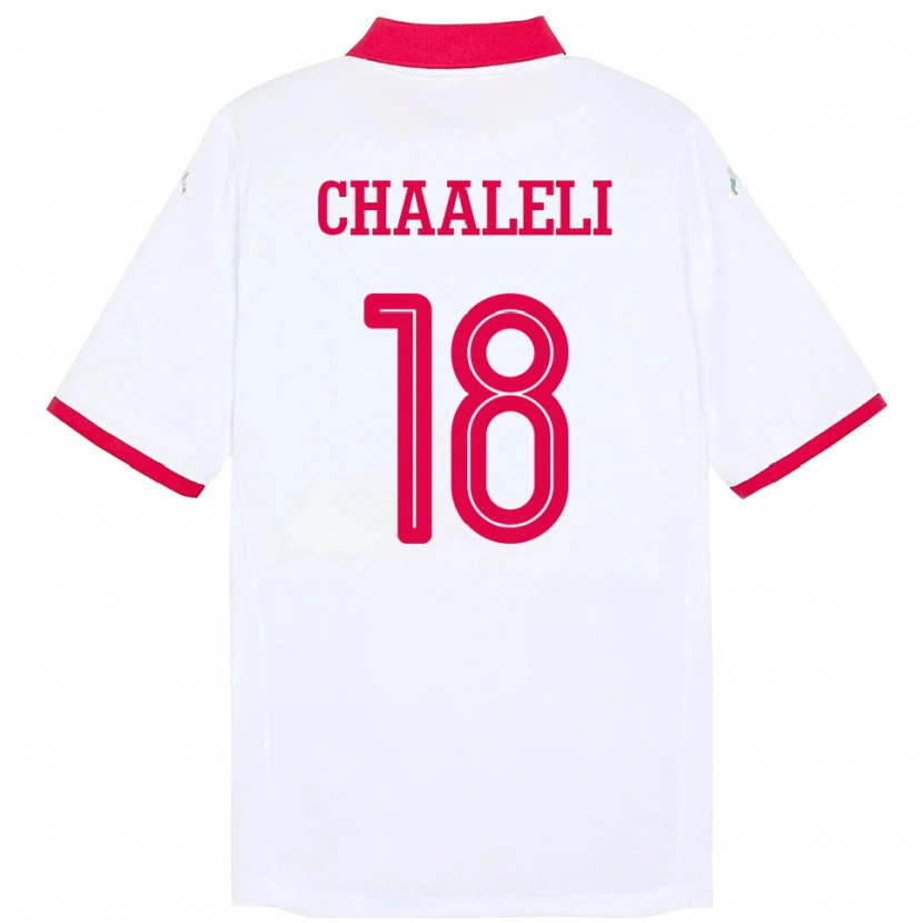 Danxen Hombre Camiseta Túnez Ghaliene Chaaleli #18 Blanco 2ª Equipación 24-26 La Camisa México