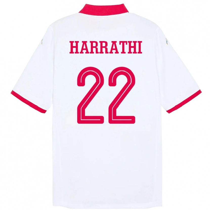 Danxen Hombre Camiseta Túnez Najla Harrathi #22 Blanco 2ª Equipación 24-26 La Camisa México