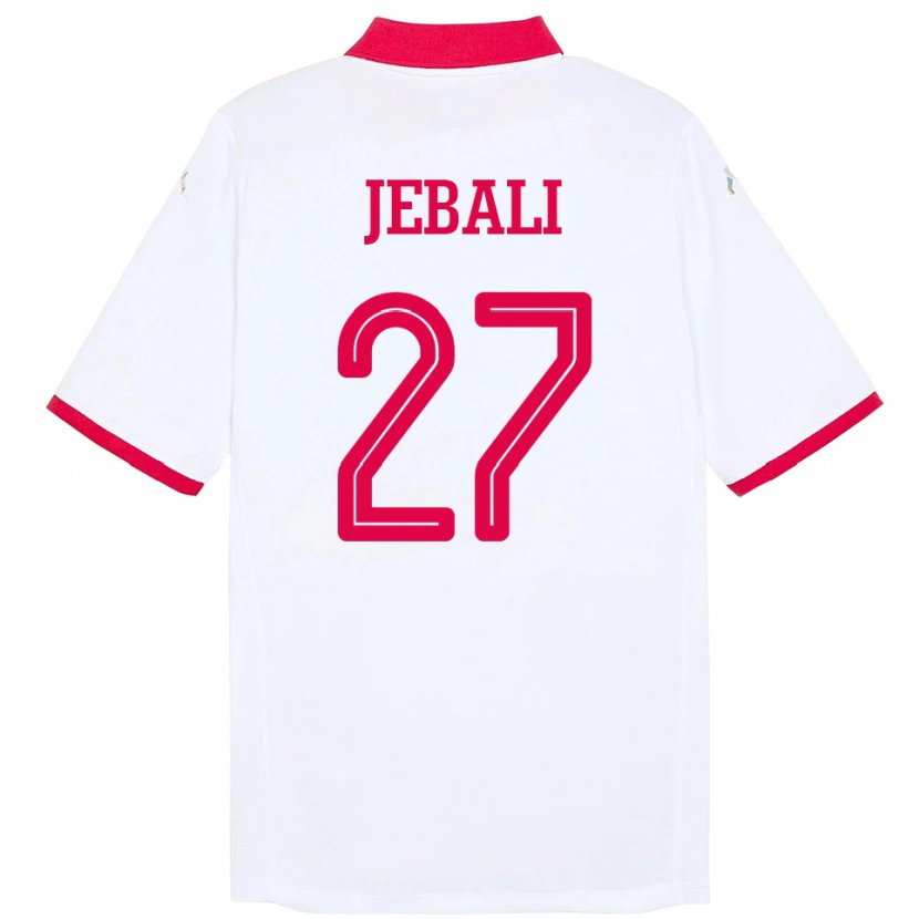 Danxen Hombre Camiseta Túnez Issam Jebali #27 Blanco 2ª Equipación 24-26 La Camisa México