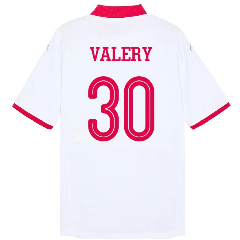 Danxen Hombre Camiseta Túnez Yann Valery #30 Blanco 2ª Equipación 24-26 La Camisa México