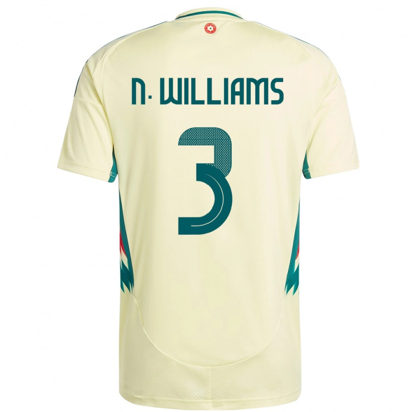 Danxen Hombre Camiseta Gales Neco Williams #3 Beige Amarillo 2ª Equipación 24-26 La Camisa México