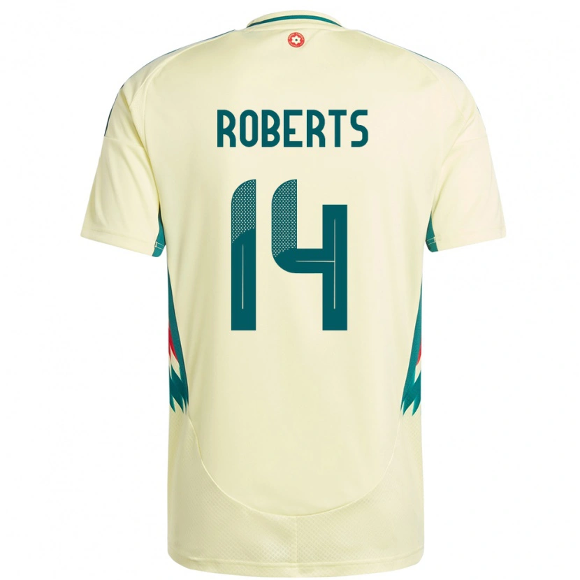 Danxen Hombre Camiseta Gales Connor Roberts #14 Beige Amarillo 2ª Equipación 24-26 La Camisa México