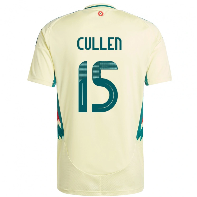 Danxen Hombre Camiseta Gales Liam Cullen #15 Beige Amarillo 2ª Equipación 24-26 La Camisa México