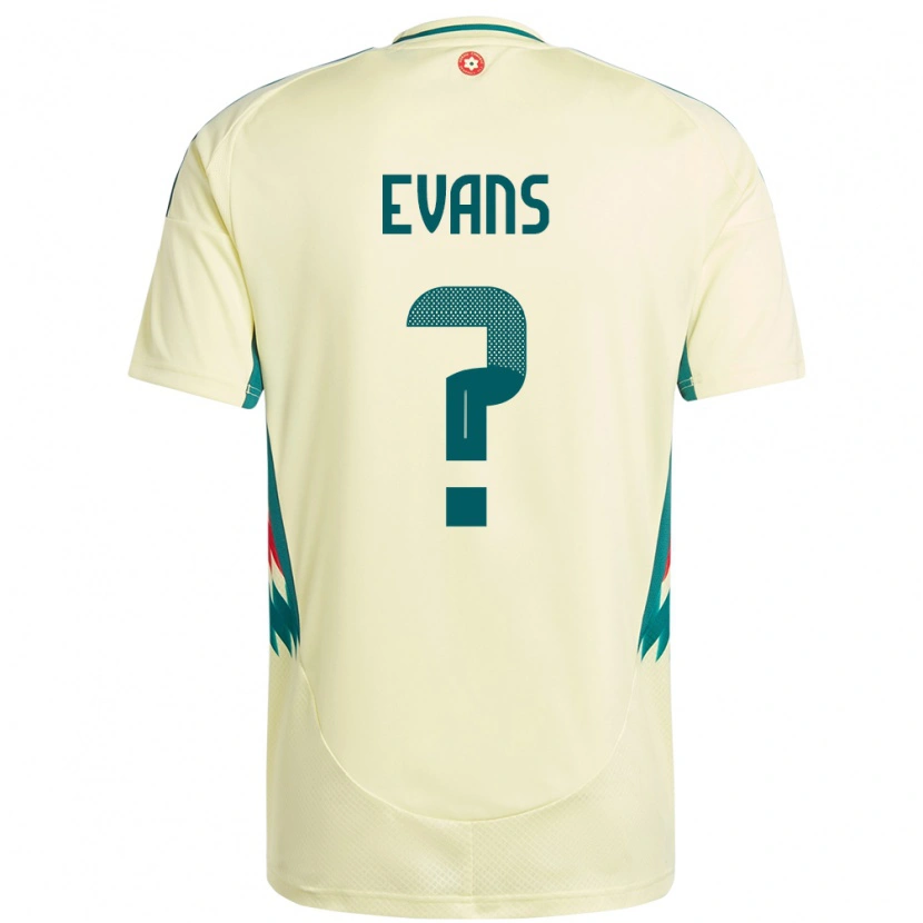 Danxen Hombre Camiseta Gales Grufydd Evans #0 Beige Amarillo 2ª Equipación 24-26 La Camisa México