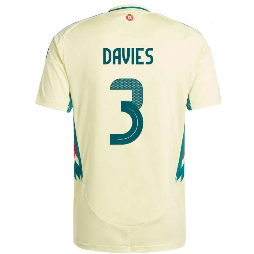 Danxen Hombre Camiseta Gales Mael Davies #3 Beige Amarillo 2ª Equipación 24-26 La Camisa México