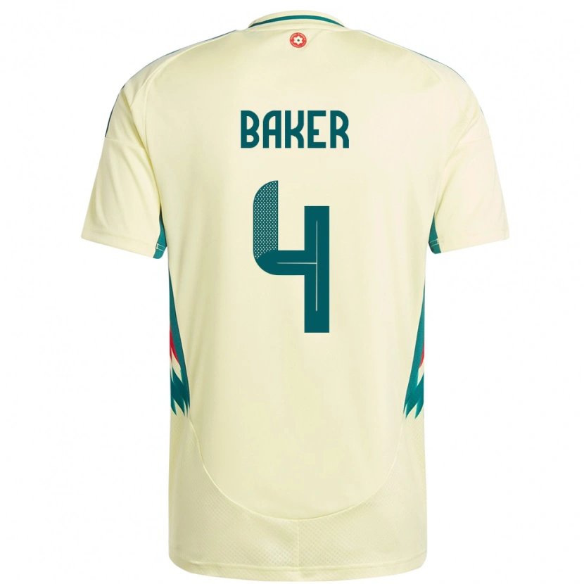 Danxen Hombre Camiseta Gales Matthew Baker #4 Beige Amarillo 2ª Equipación 24-26 La Camisa México