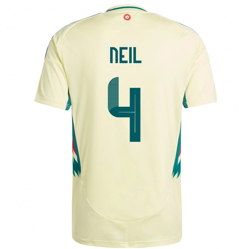 Danxen Hombre Camiseta Gales Marlie Neil #4 Beige Amarillo 2ª Equipación 24-26 La Camisa México