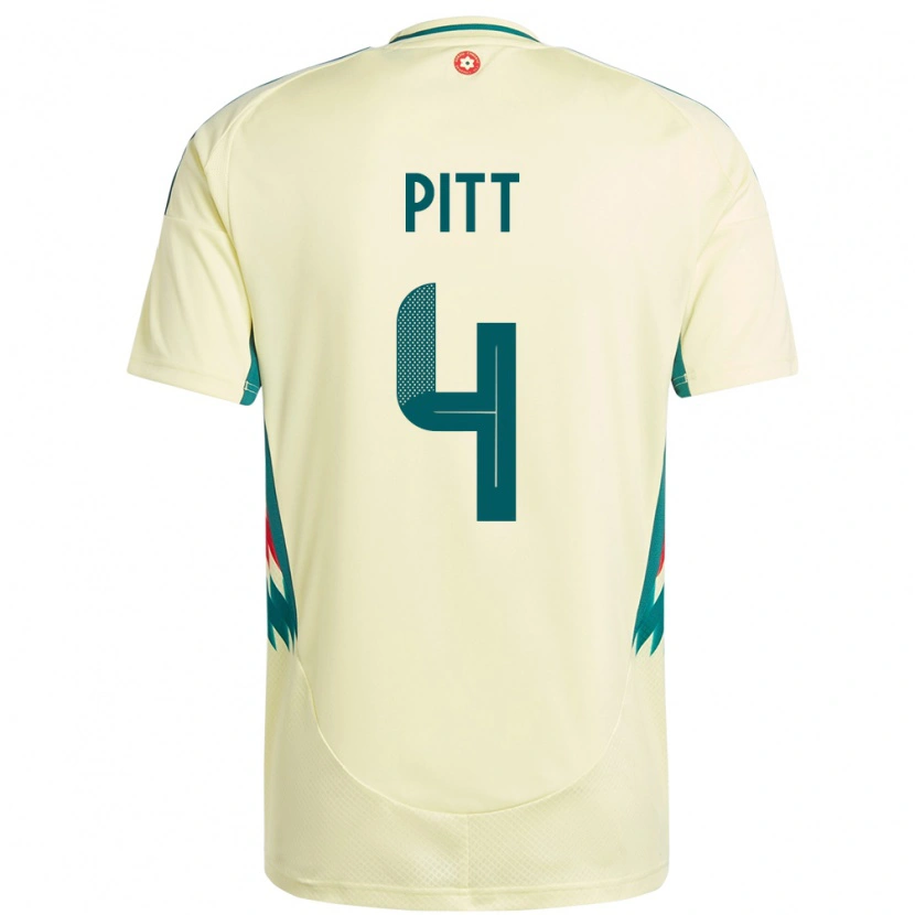 Danxen Hombre Camiseta Gales Theo Pitt #4 Beige Amarillo 2ª Equipación 24-26 La Camisa México