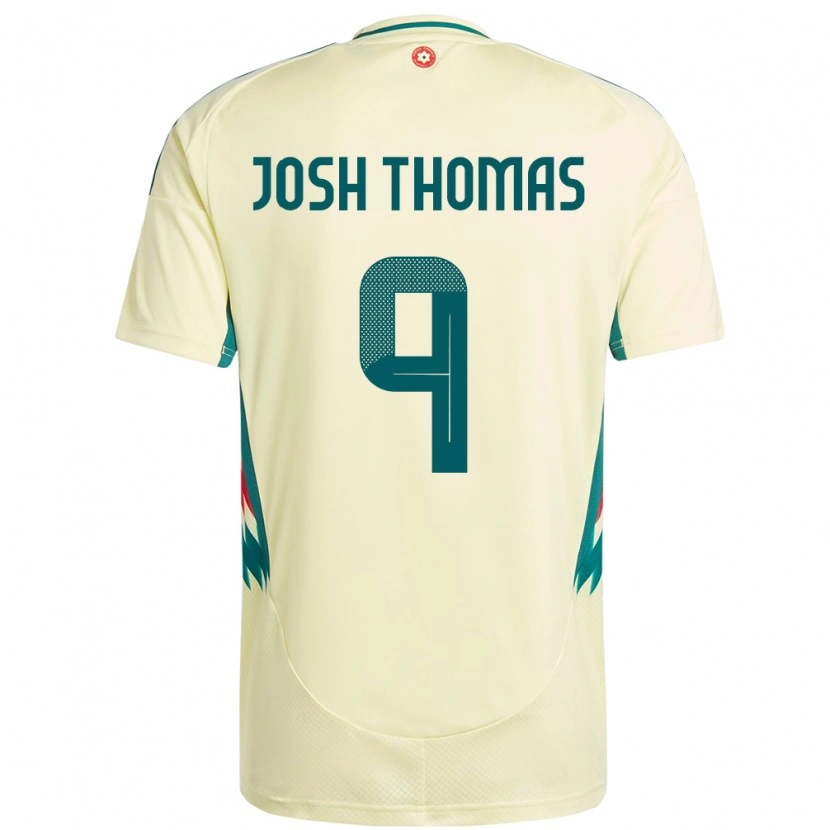 Danxen Hombre Camiseta Gales Josh Thomas #9 Beige Amarillo 2ª Equipación 24-26 La Camisa México