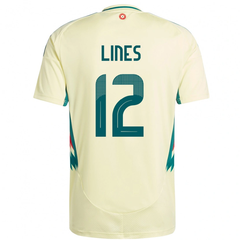 Danxen Hombre Camiseta Gales Jack Lines #12 Beige Amarillo 2ª Equipación 24-26 La Camisa México
