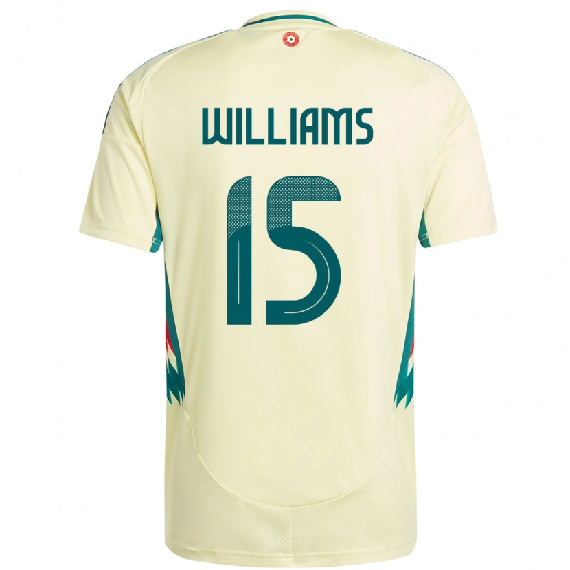 Danxen Hombre Camiseta Gales Joe Williams #15 Beige Amarillo 2ª Equipación 24-26 La Camisa México