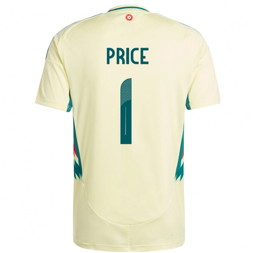 Danxen Hombre Camiseta Gales Jo Price #1 Beige Amarillo 2ª Equipación 24-26 La Camisa México