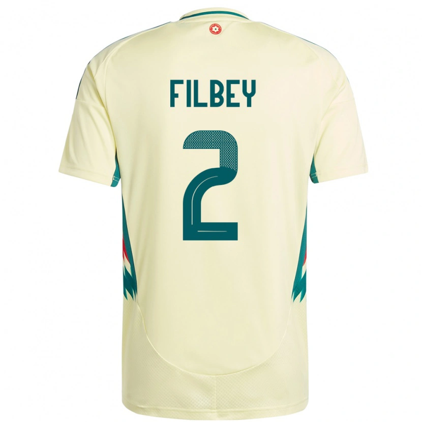 Danxen Hombre Camiseta Gales Anna Filbey #2 Beige Amarillo 2ª Equipación 24-26 La Camisa México