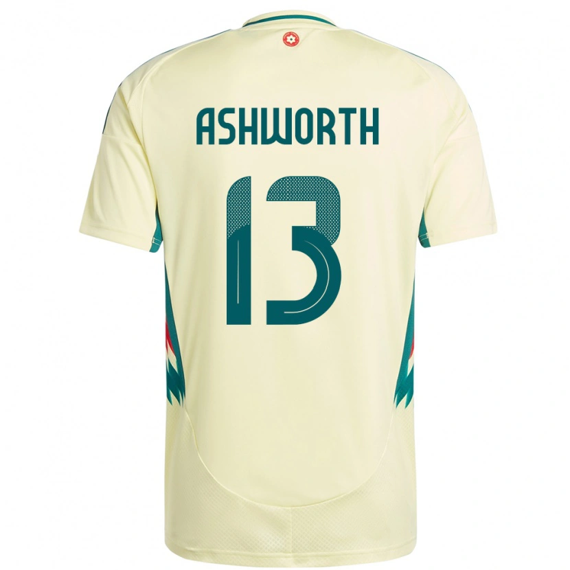 Danxen Hombre Camiseta Gales Fin Ashworth #13 Beige Amarillo 2ª Equipación 24-26 La Camisa México