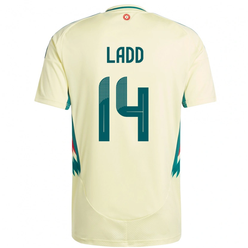 Danxen Hombre Camiseta Gales Hayley Ladd #14 Beige Amarillo 2ª Equipación 24-26 La Camisa México