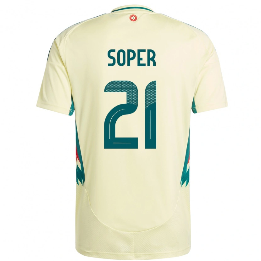 Danxen Hombre Camiseta Gales Poppy Soper #21 Beige Amarillo 2ª Equipación 24-26 La Camisa México