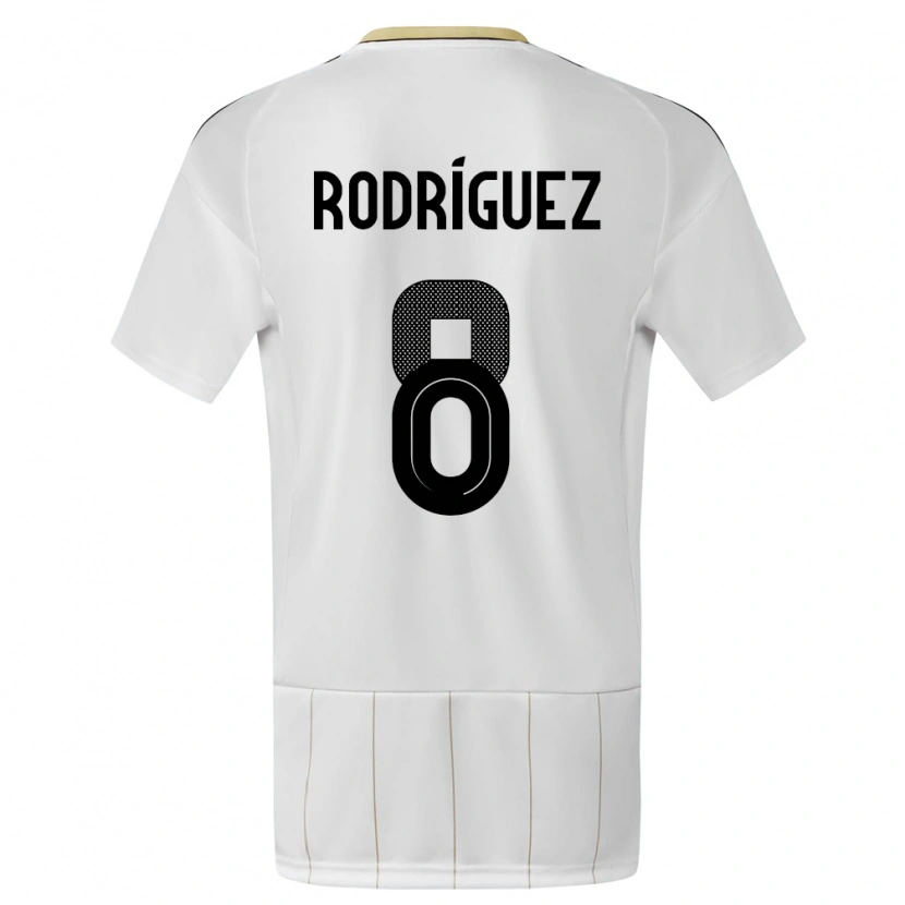 Danxen Hombre Camiseta Costa Rica Bryson Rodríguez #8 Blanco 2ª Equipación 24-26 La Camisa México