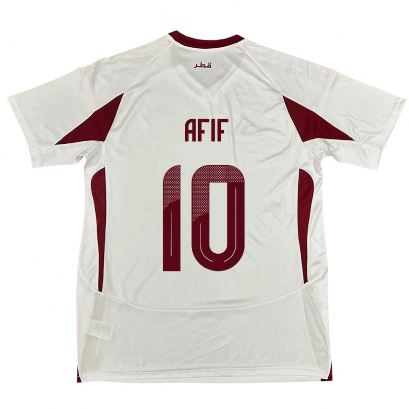 Danxen Hombre Camiseta Catar Akram Afif #10 Blanco 2ª Equipación 24-26 La Camisa México