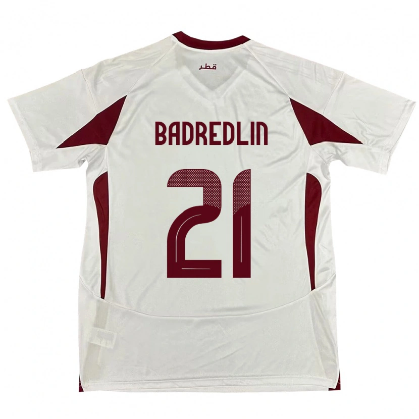 Danxen Hombre Camiseta Catar Marwan Badredlin #21 Blanco 2ª Equipación 24-26 La Camisa México