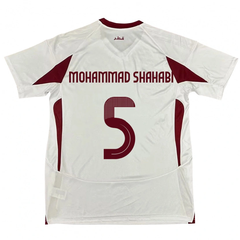 Danxen Hombre Camiseta Catar Ali Mohammad Shahabi #5 Blanco 2ª Equipación 24-26 La Camisa México