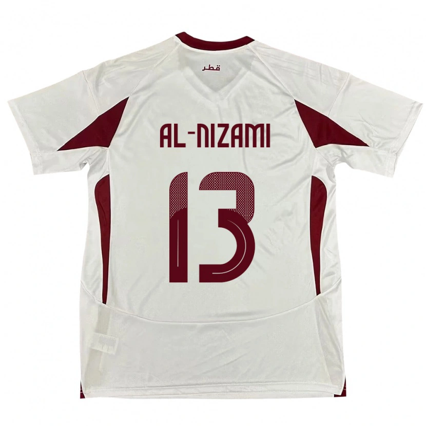 Danxen Hombre Camiseta Catar Yousef Mohammad Al-Nizami #13 Blanco 2ª Equipación 24-26 La Camisa México