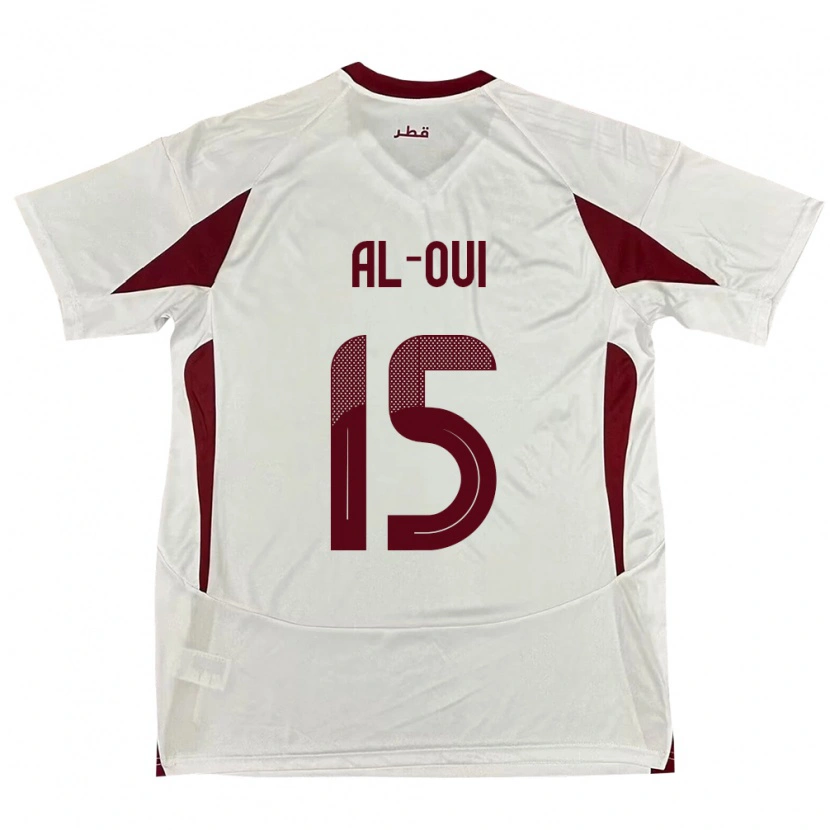 Danxen Hombre Camiseta Catar Ayoub Al-Oui #15 Blanco 2ª Equipación 24-26 La Camisa México