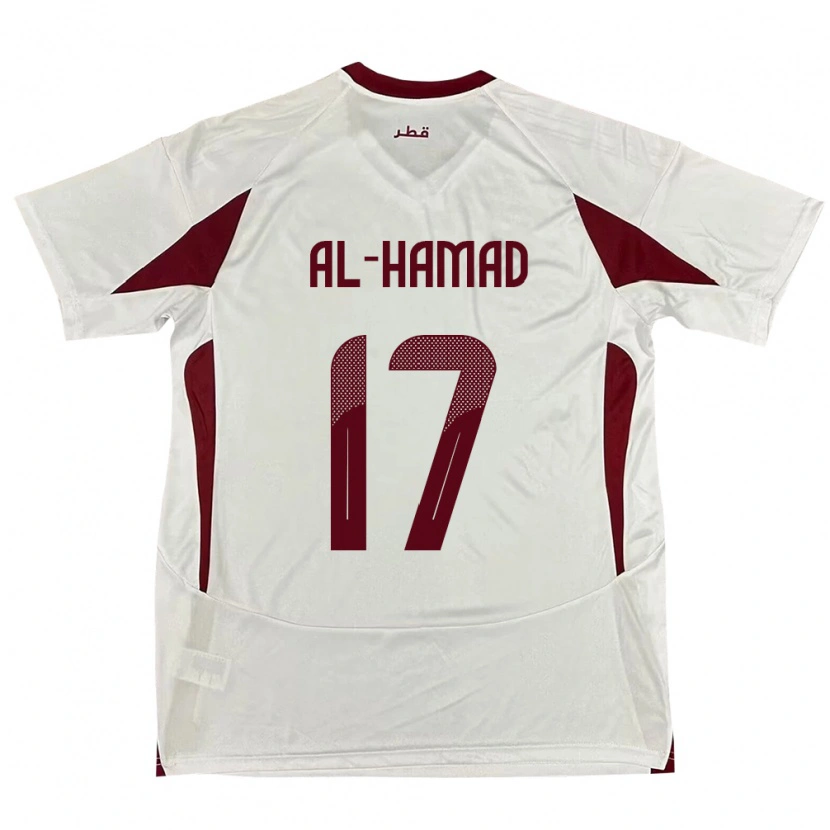 Danxen Hombre Camiseta Catar Jassem Al-Hamad #17 Blanco 2ª Equipación 24-26 La Camisa México